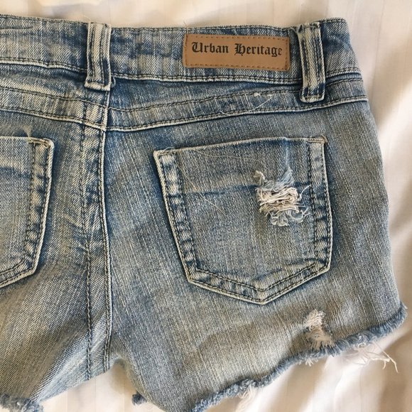 Urban Heritage Denim Shorts Women’s Size 1 Cotton Blend Distressed Ripped 25-172 - Picture 6 of 10
